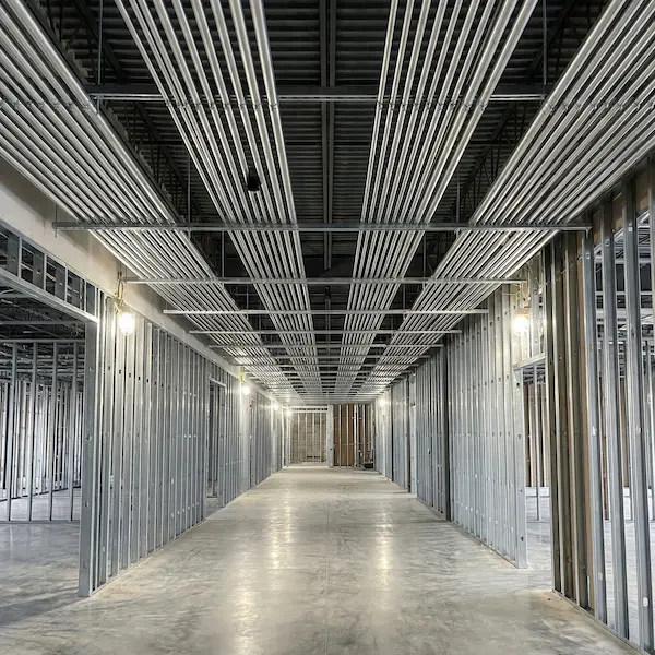 Electrical conduit installation in commercial building ceiling